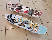 Скейтборд 25х6" Пениборд с ручкой 2209