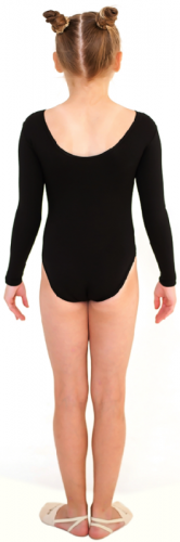 Купальник гимнастический 36 черный длин. рукав SM-094 16715 фото 3