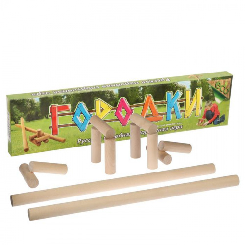 Городки дерево 2 биты 49х2,5 см, биток 10 шт 9х2,5 см 134230 фото 3 Городки дерево 2 биты 49х2,5 см, биток 10 шт 9х2,5 см 134230 фото 3