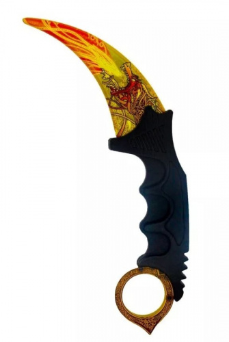 Макет ножа Керамбит фанера V2 6 мм Знания Дракона Dragon Lore CS GO 0242 998454