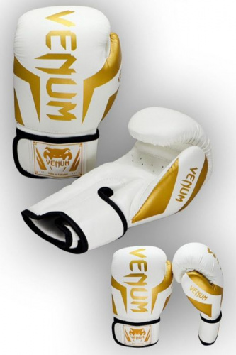 Перчатки боксерские 8 унц Venum бело-золотой 03020 Перчатки боксерские 8 унц Venum бело-золотой 03020