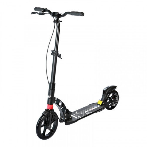Самокат 230 мм черный с ручным тормозом и 2 амортизаторами Race Spirit M7C black 09007 31581