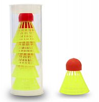 Волан нейлон 1 шт желтый с резиновой головкой l-5,7 см, d-5 см 04658