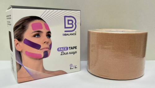 Тейп BBalance бежевый 5 м х 5 см хлопок, для лица BB Face Tape 998707