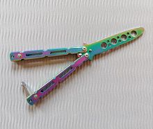 Макет ножа Бабочка металл на винтах (затупленный) 17 см Градиент рельеф 312575