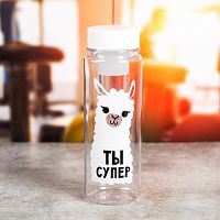 Бутылка для воды 500 мл "Ты супер" прозрачная 4700902