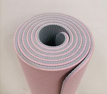 Коврик для йоги 0,6х61х183 см розово-серый TPE Yoga mat 00756-16