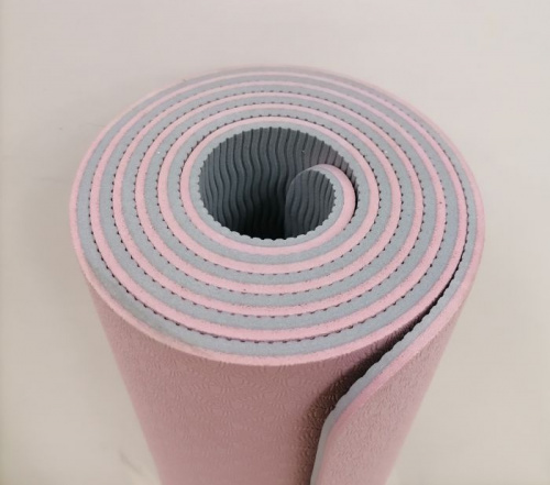 Коврик для йоги 0,6х61х183 см розово-серый TPE Yoga mat 00756-16 Коврик для йоги 0,6х61х183 см розово-серый TPE Yoga mat 00756-16