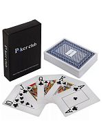 Карты 54 шт пластик Poker Club синие ИН-9130