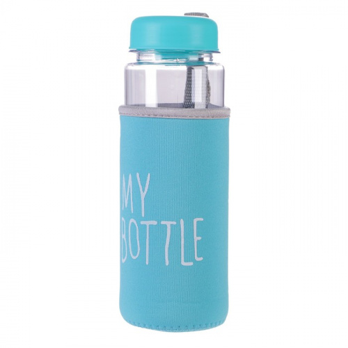 Бутылка для воды 500 мл голубой чехол "My bottle" 3516273