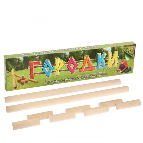 Городки дерево 2 биты 49х2,5 см, биток 10 шт 9х2,5 см 134230 фото 2 Городки дерево 2 биты 49х2,5 см, биток 10 шт 9х2,5 см 134230 фото 2