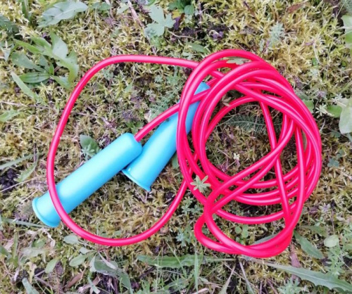 Скакалка 3 м ПВХ шнур красно-бирюзовая 995817 Скакалка 3 м ПВХ шнур красно-бирюзовая 995817