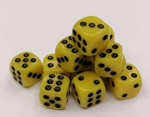 Зары (кубики игральные) 1,2х1,2 см желтые 02613