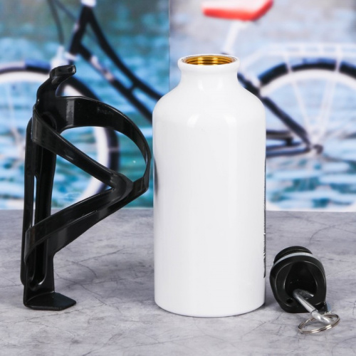 Бутылка для воды 400 мл "Good bike" металл с держателем для велосипеда 3445285 фото 3