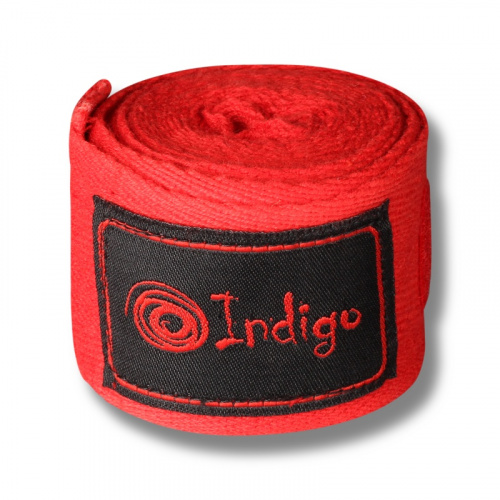 Бинты боксерские 2,5 м х/б + нейлон красный Indigo 1115