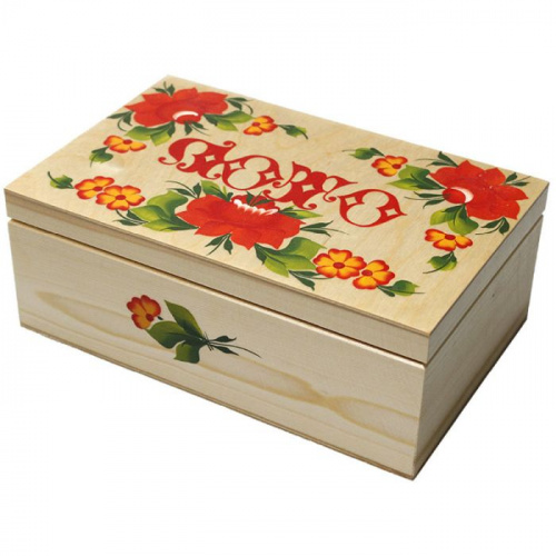 Лото в шкатулке роспись "Розы красные с оранжевым" 997715