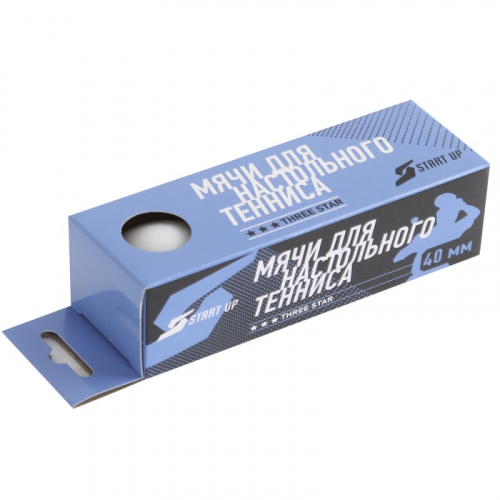 Мячик для пинг-понга 3* - 1 шт белый Start Up BA-01 350327