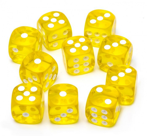 Зары (кубики игральные) 1,5х1,5 см желтые 1175892
