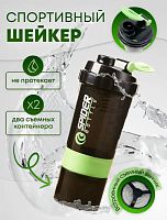 Шейкер 500 мл Spider зеленый 3х секционный 995614