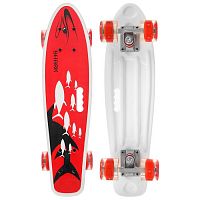 Скейтборд 22х6" Пениборд 55х14 см с ручкой Shark 5290556
