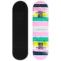 Скейтборд 31x8" (79х20 см) желт-роз-голуб 1738583, 3108YH