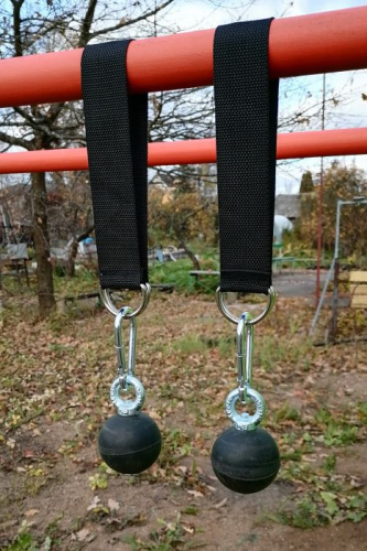 Лямки-шары для подтягиваний d-60 мм (2 шт) резина черный 998772