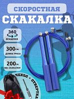 Скакалка 3 м метал. трос синяя 995640