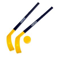Клюшка 2 шт + шайба 57 см черно-желтый "Буллит. Hockey" 4370364