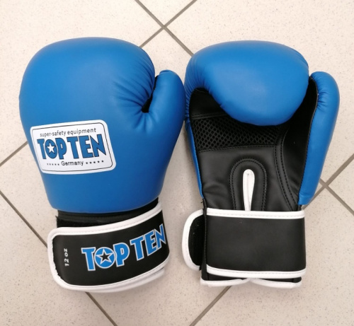 Перчатки боксерские 12 унц Top Ten синий-черный 00743 Перчатки боксерские 12 унц Top Ten синий-черный 00743