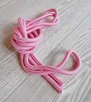 Скакалка 3 м гимнастическая с люрексом мягкая розовый 998008