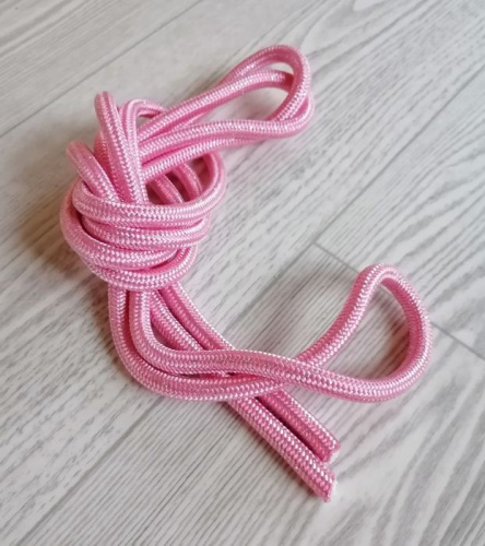 Скакалка 3 м гимнастическая с люрексом мягкая розовый 998008