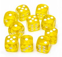 Зары (кубики игральные) 1,5х1,5 см желтые 1175892