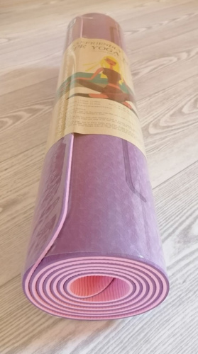 Коврик для йоги 0,6х61х183 см фиолетовый-розовый TPE Yoga mat 00756-6