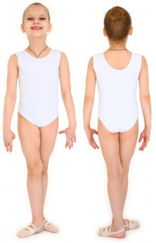 Купальник гимнастический 40 SM-354 белый Майка 01052