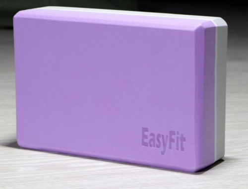 Кирпич для йоги серо-сиреневый 23х15х8 см EasyFit 02395