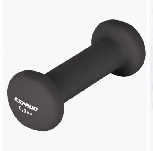 Гантель обливная 0,5 кг черный неопрен Espado 996079