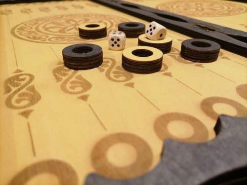 Нарды 50х22х2,2 см "Резные" желто-черные GreenL 995802 фото 4 Нарды 50х22х2,2 см "Резные" желто-черные GreenL 995802 фото 4