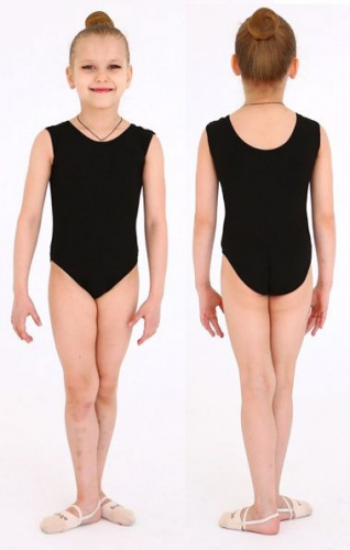 Купальник гимнастический 30 SM-353 черный Майка 01037