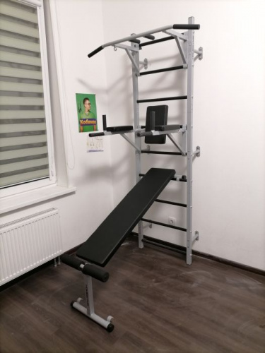 Шведская стенка ДТ (выс-2,82м, шир-0,65м) серая + Турник 3 в 1 + Навес+брусья + Скамья 995821 фото 2