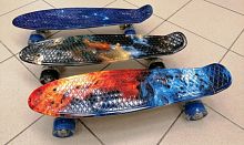 Скейтборд 22х6" Пениборд граффити Галактика 2219