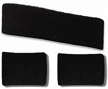 Повязка для головы черный + 2 напульсника ЛВ11 26558