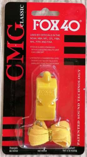 Свисток пластик Fox 40 Classic желтый 03502