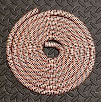 Скакалка 3 м гимнастическая мягкая розовый-белый-черный d-14 мм 995451