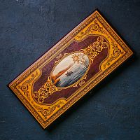 Нарды 50х25х3,5 см Рыбалка. Пейзаж. 1234456
