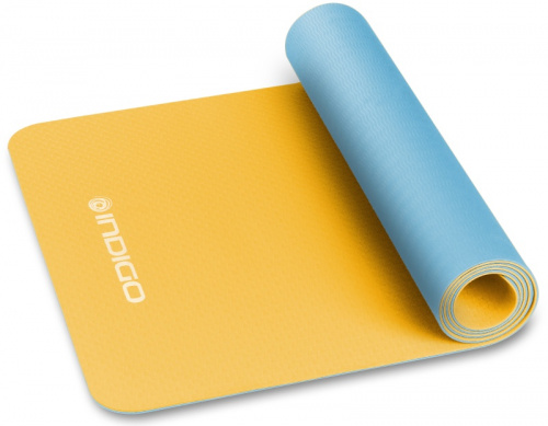 Коврик для йоги 0,5х61х173 см желто-голубой IN106 01464