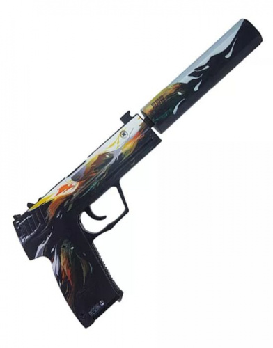 Макет Пистолета с глушителем (резинкострел) USP Рыбы Pisces 00228