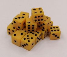 Зары (кубики игральные) 0,7х0,7 см желтые 02621