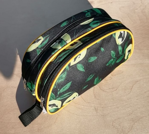 Косметичка черно-зеленая 7519д-2 27х17х11 см ЗФТС