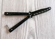 Макет ножа Бабочка металл на винтах (затупленный) 17 см Черный дракон 312517