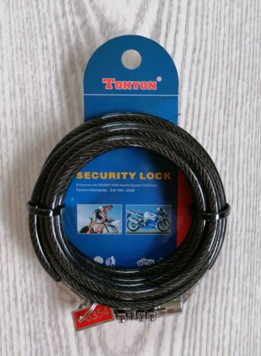 Замок вело 1800 х 6 мм кодовый 17098